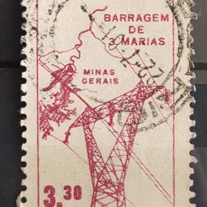 A 103 Selo Aereo Barragem Tres Marias Energia Eletrica Mapa 1961 Circulado 3