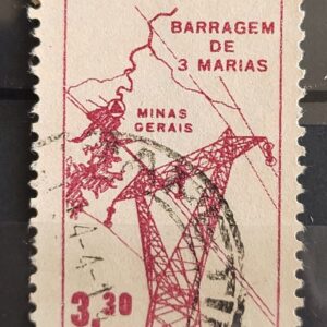 A 103 Selo Aereo Barragem Tres Marias Energia Eletrica Mapa 1961 Circulado 4