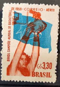 A 87 Selo Brasil Campeao Mundial de Basquete 1959 1