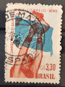 A 87 Selo Brasil Campeao Mundial de Basquete 1959 Circulado 13