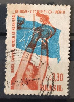A 87 Selo Brasil Campeao Mundial de Basquete 1959 Circulado 14