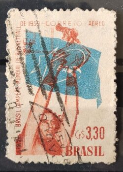 A 87 Selo Brasil Campeao Mundial de Basquete 1959 Circulado 15