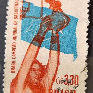 A 87 Selo Brasil Campeao Mundial de Basquete 1959 Circulado 4