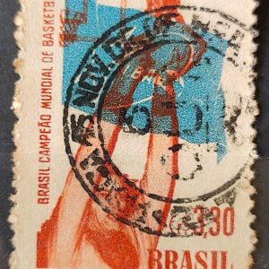 A 87 Selo Brasil Campeao Mundial de Basquete 1959 Circulado 5