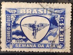 A 88 Selo Aereo Semana da Asa Aviao Aviacao 1959 Circulado 2