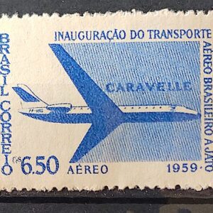 A 89 Selo Aereo Transporte Aereo Brasileiro a Jato Aviao Caravelle 1959 1