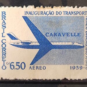 A 89 Selo Aereo Transporte Aereo Brasileiro a Jato Aviao Caravelle 1959 3