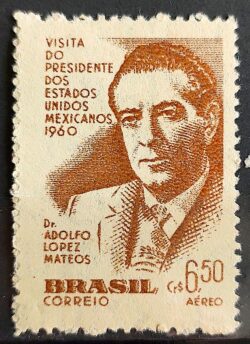 A 90 Selo Presidente do Mexico Adolfo Lopes Mateos 1960 2