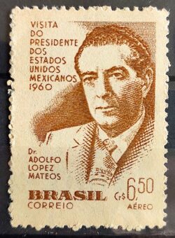 A 90 Selo Presidente do Mexico Adolfo Lopes Mateos 1960 3