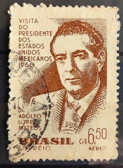 A 90 Selo Presidente do Mexico Adolfo Lopes Mateos 1960 Circulado 1