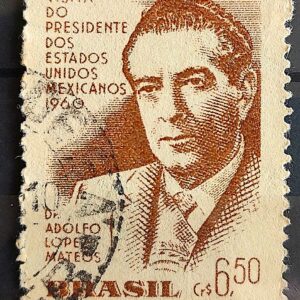 A 90 Selo Presidente do Mexico Adolfo Lopes Mateos 1960 Circulado 1