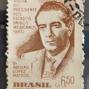 A 90 Selo Presidente do Mexico Adolfo Lopes Mateos 1960 Circulado 2