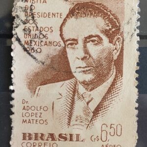 A 90 Selo Presidente do Mexico Adolfo Lopes Mateos 1960 Circulado 3