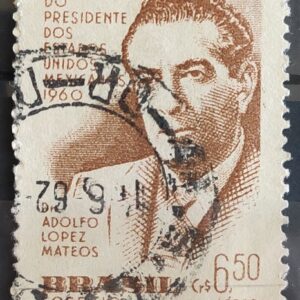 A 90 Selo Presidente do Mexico Adolfo Lopes Mateos 1960 Circulado 4