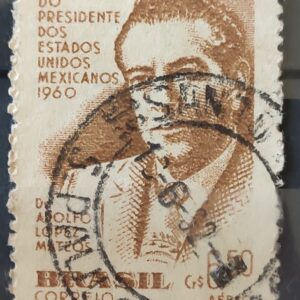 A 90 Selo Presidente do Mexico Adolfo Lopes Mateos 1960 Circulado 8