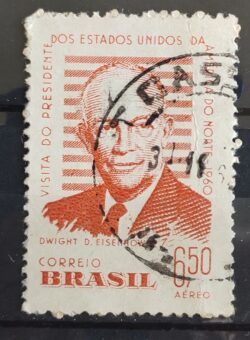 A 91 Selo Presidente dos Estados Unidos Eisenhower 1960 Circulado 1