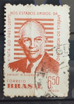 A 91 Selo Presidente dos Estados Unidos Eisenhower 1960 Circulado 3