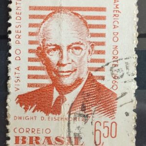 A 91 Selo Presidente dos Estados Unidos Eisenhower 1960 Circulado 3