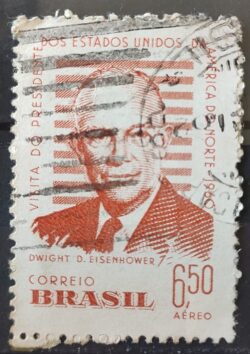 A 91 Selo Presidente dos Estados Unidos Eisenhower 1960 Circulado 4
