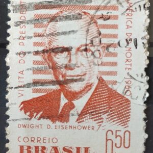 A 91 Selo Presidente dos Estados Unidos Eisenhower 1960 Circulado 4