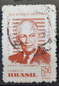 A 91 Selo Presidente dos Estados Unidos Eisenhower 1960 Circulado 5