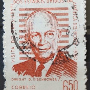 A 91 Selo Presidente dos Estados Unidos Eisenhower 1960 Circulado 5