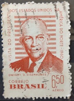 A 91 Selo Presidente dos Estados Unidos Eisenhower 1960 Circulado 6