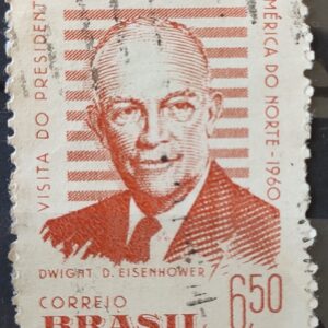 A 91 Selo Presidente dos Estados Unidos Eisenhower 1960 Circulado 6