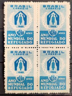 A 92 Selo Ano Mundial do Refugiado 1960 Quadra 1