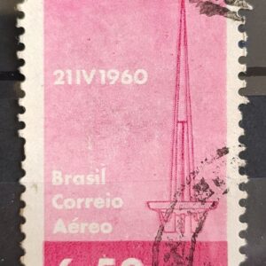 A 95 Selo Aereo Inauguracao de Brasilia Torre de TV Comunicacao 1960 Circulado 2