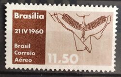 A 96 Selo Aereo Inauguracao de Brasilia Plano Piloto 1960