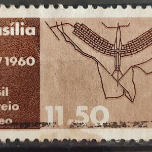 A 96 Selo Aereo Inauguracao de Brasilia Plano Piloto 1960 Circulado 1