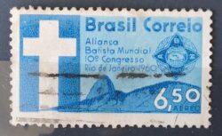 A 98 Selo Aereo Congresso da Alianca Batista Religiao 1960 Circulado 4