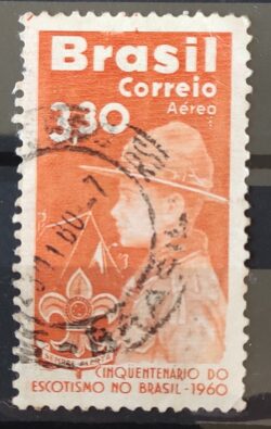 A 99 Selo Aereo Cinquentenario Escotismo Escoteiro 1960 Circulado 5