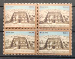C 3001 Selo Relacoes Diplomaticas Egito Templo Abu Simbel Nubia 2010 Quadra