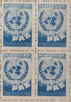 C 429 Selo Declaracao Universal dos Direitos do Homem Mapa 1958 Quadra