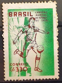 C 430 Selo Brasil Campeao Mundial de Futebol Suecia 1959 1