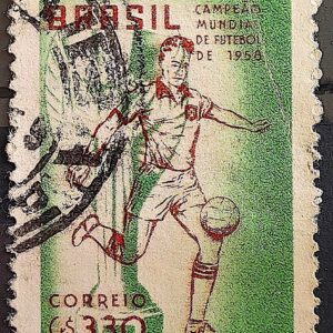 C 430 Selo Brasil Campeao Mundial de Futebol Suecia 1959 Circulado 1