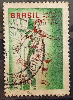 C 430 Selo Brasil Campeao Mundial de Futebol Suecia 1959 Circulado 2