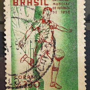 C 430 Selo Brasil Campeao Mundial de Futebol Suecia 1959 Circulado 2
