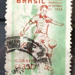 C 430 Selo Brasil Campeao Mundial de Futebol Suecia 1959 Circulado 9