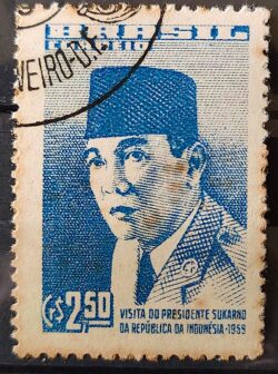 C 432 Selo Presidente Sukarno Indonesia 1959 Circulado 1