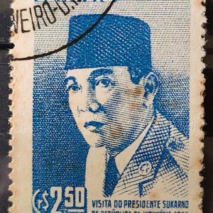 C 432 Selo Presidente Sukarno Indonesia 1959 Circulado 1