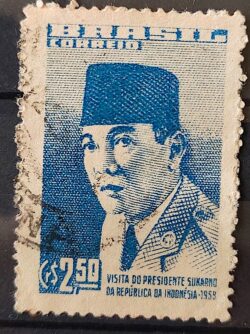 C 432 Selo Presidente Sukarno Indonesia 1959 Circulado 2