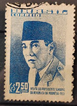 C 432 Selo Presidente Sukarno Indonesia 1959 Circulado 3