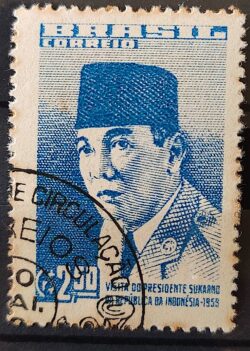 C 432 Selo Presidente Sukarno Indonesia 1959 Circulado 4