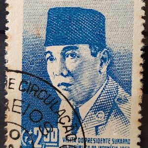 C 432 Selo Presidente Sukarno Indonesia 1959 Circulado 4