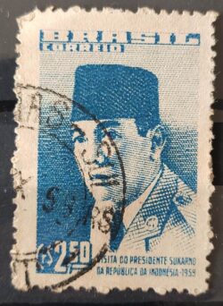 C 432 Selo Presidente Sukarno Indonesia 1959 Circulado 5