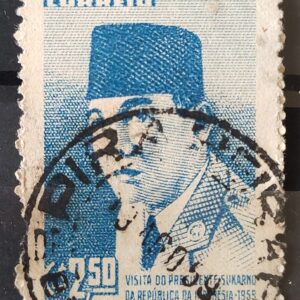 C 432 Selo Presidente Sukarno Indonesia 1959 Circulado 6