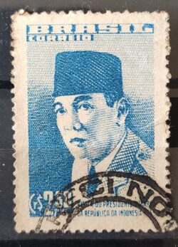 C 432 Selo Presidente Sukarno Indonesia 1959 Circulado 7